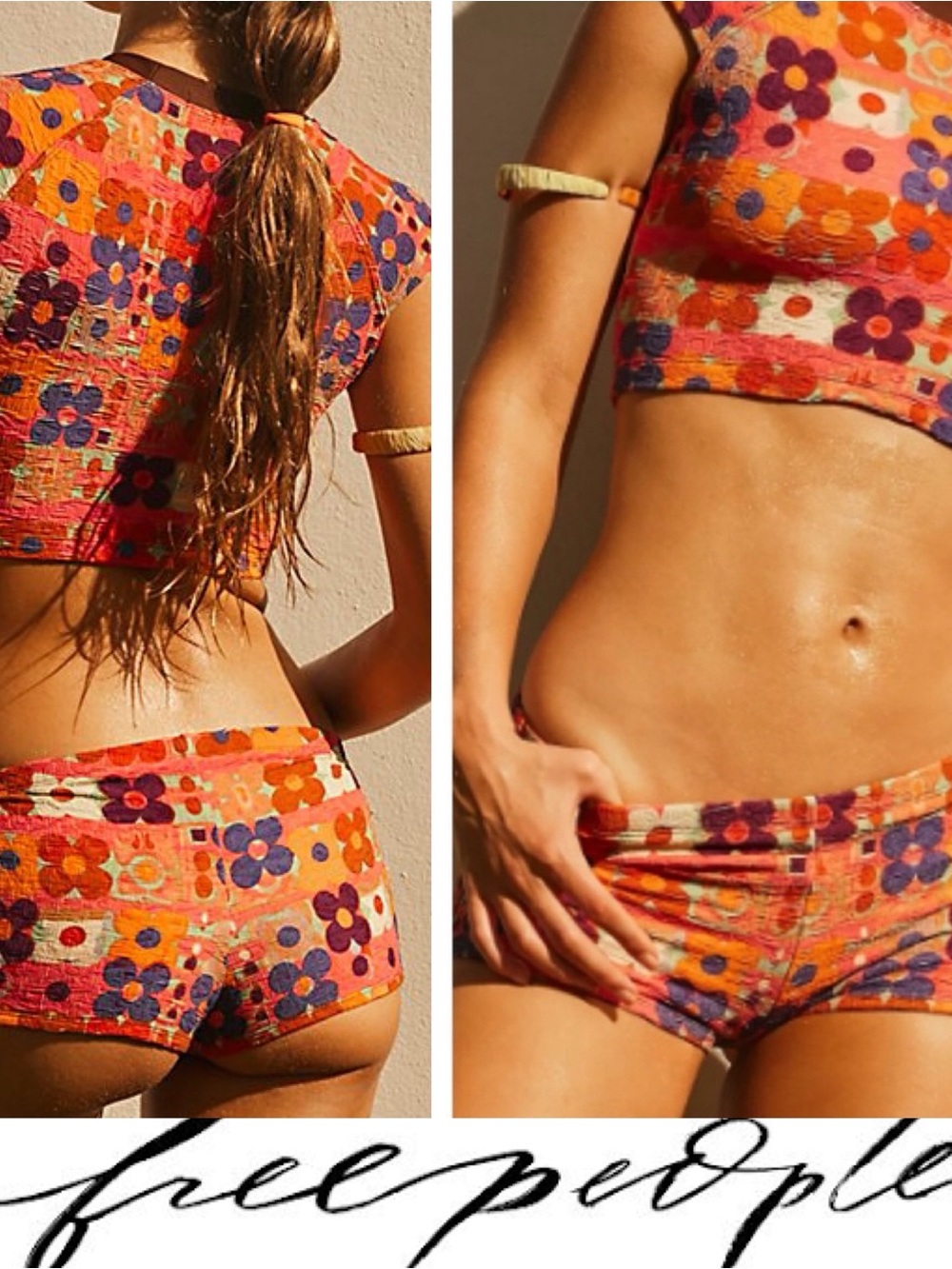 Free People free-est Dixie 2 piece Swimwear ❤️. Crop tee and boy shorts NWOT